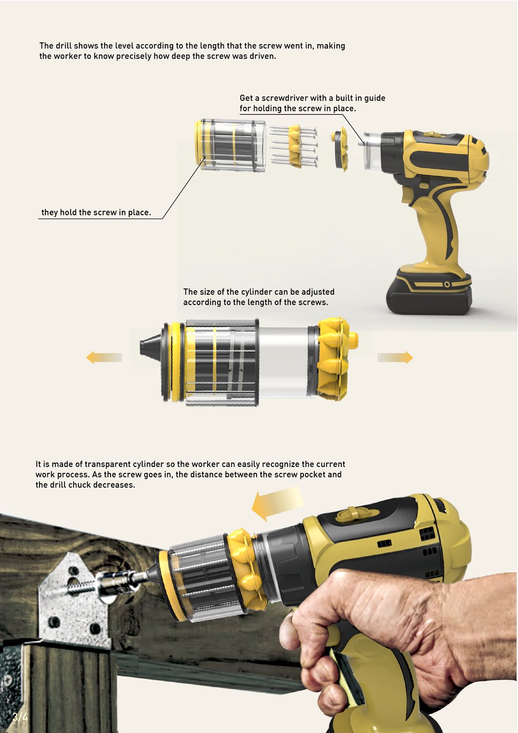 Left wheel，security，Efficient，Electric drill，award-winning work，Screw drill，Tool design，industrial design，
